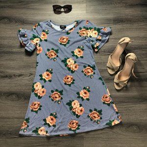Streetwear Society Striped Dress with Flowers